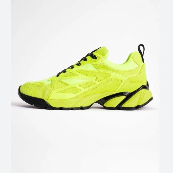 Zadig & Voltaire yellow leather and neoprene sports shoes sneakers NWT - Picture 1 of 14